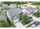 Aerial view of a two-story home with a brick facade and attached garage in a suburban neighborhood at 935 Northwich Ave, Westfield, IN 46074