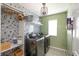 Well-equipped laundry room with modern machines, ample shelving, and contemporary design at 935 Northwich Ave, Westfield, IN 46074