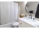 Cozy bathroom features a shower, white vanity with marble countertop, and tasteful decor at 9390 N State Road 39, Lizton, IN 46149