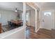 Bright dining room showcasing a wood table and hardwood floors at 9390 N State Road 39, Lizton, IN 46149