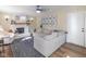 Cozy living room with a white brick fireplace, comfortable seating, and stylish decor at 9390 N State Road 39, Lizton, IN 46149