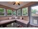 Relaxing sunroom featuring neutral furniture, many windows, and access to the outdoors at 9705 Valley Springs Blvd, Fishers, IN 46037