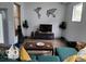Inviting living room with cozy seating and stylish wall art at 1001 Harlan St, Indianapolis, IN 46203