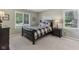 This bedroom features neutral walls, a comfortable bed, and natural light from two windows at 10759 Sawgrass Dr, Fishers, IN 46037