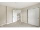 Bedroom featuring a closet and an open door offering a peek at the upstairs at 11072 Lake Run Dr, Fishers, IN 46038