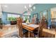 Comfortable dining area with hardwood floors, transitional decor, and easy access to the living room at 11510 Monon Farms Ln, Carmel, IN 46032