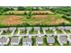 Aerial view of a suburban neighborhood featuring grassy yards and a field at 1384 Horse Shoe, Greenwood, IN 46143