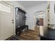 Inviting entryway with custom storage, bench seating, and modern decor at 170 W Broadway St, Greenwood, IN 46142