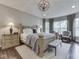 Serene main bedroom with vaulted ceiling, plush carpeting, and sitting area at 187 N Bend Dr, Greenwood, IN 46142