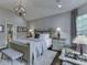 Tranquil main bedroom featuring a large bed, soft lighting, and access to the ensuite bathroom at 187 N Bend Dr, Greenwood, IN 46142