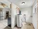 Functional laundry area featuring a hot water tank and appliances, with room for customization at 1947 N Parker Ave, Indianapolis, IN 46218