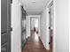 Hallway with modern black doors and trim, leading to the bedroom at 2222 Pleasant St, Indianapolis, IN 46203