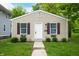 Attractive tan single-story home with dark shutters and walkway at 2402 Adams St, Indianapolis, IN 46218
