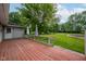 Large back deck featuring ample space for outdoor seating, perfect for relaxing and entertaining at 5160 N High School Rd, Indianapolis, IN 46254