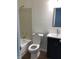 Bathroom featuring modern fixtures, a stylish vanity, and a bathtub for relaxation at 6070 Southbay Dr, Indianapolis, IN 46250