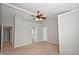 The main bedroom features a ceiling fan and attached bathroom at 6549 Wilshire Pl, Zionsville, IN 46077
