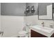 Charming powder room with modern fixtures and stylish decor at 6672 Braemar S Ave, Noblesville, IN 46062