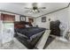 Large main bedroom features a ceiling fan and ample natural light at 6691 S County Road 350 W, Clayton, IN 46118