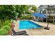 Sparkling pool with lounge chairs, lush landscaping, and a relaxing atmosphere at 7016 Royal Oakland Way, Indianapolis, IN 46236