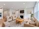 Cozy living room with comfortable seating, fireplace, large windows and hardwood floors at 7248 Covington St, Lebanon, IN 46052