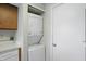 Convenient laundry area includes stackable washer and dryer hookups and storage at 7510 Harbour, Indianapolis, IN 46240