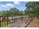 Large wooden deck featuring a wood railing and a backyard view at 7940 Sunfield Ct, Indianapolis, IN 46214