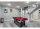 Basement with a pool table, gray walls, and recessed lighting at 9756 Brook Meadow Dr, McCordsville, IN 46055