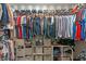 Walk-in closet with abundant organization for clothes, shoes, and storage bins at 9756 Brook Meadow Dr, McCordsville, IN 46055