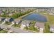 Gorgeous aerial view of a home near a pond and lush landscaping within the community at 9917 Gallop Ln, Fishers, IN 46040