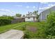 View of the backyard showing the lawn and garden beds in natural sunlight at 1021 W 37Th St, Indianapolis, IN 46208