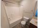 Clean bathroom with a shower-tub combination and tile floors at 10722 Mistflower Way, Indianapolis, IN 46235