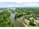 Aerial view of a waterfront neighborhood with beautiful views at 11061 Mast Ct, Fishers, IN 46040