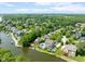 Aerial view of the neighborhood showing waterfront homes and community at 11061 Mast Ct, Fishers, IN 46040