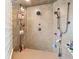 This stunning walk-in shower showcases tiled walls and multiple shower heads at 11061 Mast Ct, Fishers, IN 46040