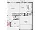 Layout of the home's first floor, featuring a great room, kitchen, dining area, flex room, and two-car garage at 1108 Bevy Blvd, Danville, IN 46122