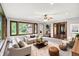 Spacious and bright living room with modern furniture and large windows offering scenic views at 11469 Woodview Ct, Fishers, IN 46038