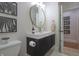 Elegant bathroom with a stylish vanity, sleek fixtures, and modern decor at 11911 W Grandview Dr, Columbus, IN 47201