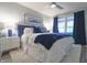 Serene bedroom featuring a plush bed, soft lighting, and calming blue accents at 11911 W Grandview Dr, Columbus, IN 47201