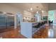 Modern kitchen with stainless steel appliances, sleek countertops, and a spacious island with bar seating at 11911 W Grandview Dr, Columbus, IN 47201