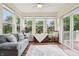 Bright sunroom featuring large windows, a comfortable seating area, and beautiful outdoor views at 1468 Blackthorne N Trl, Plainfield, IN 46168