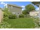 Expansive fenced backyard with lush lawn and mature trees and vegetation at 236 W 33Rd St, Indianapolis, IN 46208