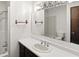 Clean bathroom featuring a shower/tub, vanity, and mirror with bright vanity lighting at 25420 Jerkwater Rd, Sheridan, IN 46069