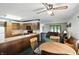 The kitchen and dining areas blend seamlessly, with ample counter space and modern appliances at 25420 Jerkwater Rd, Sheridan, IN 46069