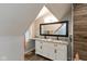 Bright bathroom boasts a double vanity with granite counters at 326 Parkway Ave, Indianapolis, IN 46225