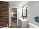 Stylish bathroom features a modern vanity with a view to the bedroom at 326 Parkway Ave, Indianapolis, IN 46225