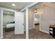 Hallway with bedrooms on either side separated by a central column at 326 Parkway Ave, Indianapolis, IN 46225