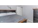Bedroom featuring neutral wall color, standard closet and view of the backyard at 426 Tipton Ln, Columbus, IN 47201