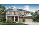 Beautiful two-story home featuring a brick and siding exterior, a two-car garage, and a covered porch at 4437 Persian St, Greenwood, IN 46143