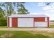 Exterior shot of a barn with red and white siding at 4605 S 150 W, Columbus, IN 47201