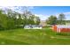 Aerial shot of home with acreage and barn at 4605 S 150 W, Columbus, IN 47201